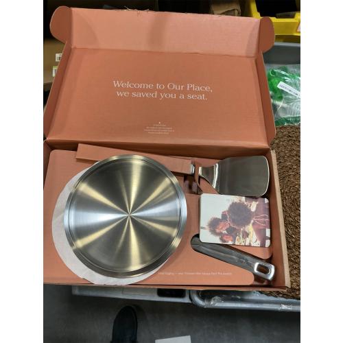 Our Place Mini Titanium Always Pan Pro | 8.5 PFAS-Free Nonstick Frying Pan with Spatula | Chef-Grade Tri-Ply Stainless Steel & Aluminum Build | Induction & Oven-Safe up to 1000°F | Chrome