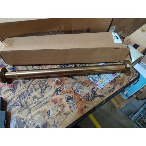 Ivilon Tension Curtain Rod - Spring Tension Rod for Windows or Shower, 54 to 90 Inch. Warm Gold