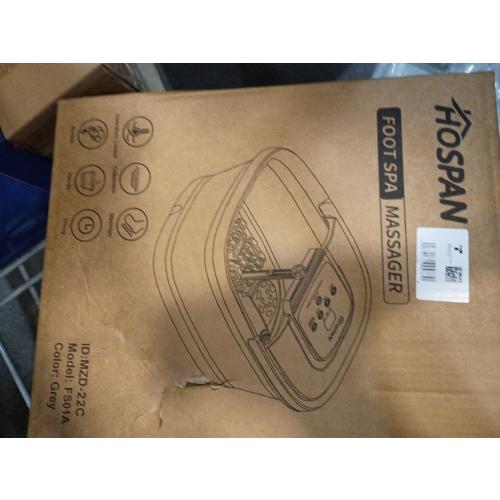 HOSPAN Collapsible Foot Spa with Heat, Bubble, Red Light, and Temperature Control, Foot Bath Massager with 8 Shiatsu Massage Rollers, Pedicure Foot Spa for Relaxation and Stress Relief, Black