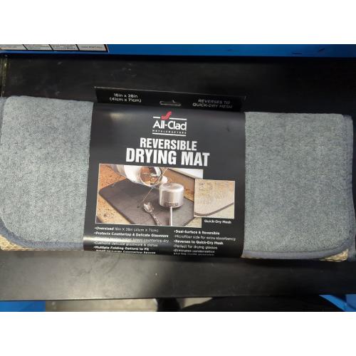 All-Clad Premium Reversible Dish Drying Mat for Kitchen: 16 x 28 Ultra-Absorbent, Long-Lasting, No Condensation, and Oversized for Large Pots and Pans - 1 Pack, Pewter