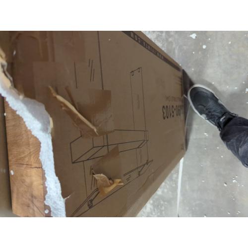 31.5'' Narrow Glass Console Table with Storage, Small Entryway Table with Natural Wood Shelves