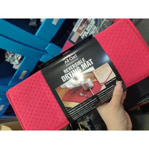 All-Clad Premium Reversible Dish Drying Mat for Kitchen: 16 x 28 Ultra-Absorbent, Long-Lasting, No Condensation, and Oversized for Large Pots and Pans - 2 Pack, Chili