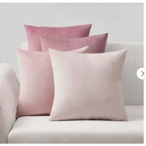 Topfinel Pink Velvet Throw Pillow Covers,Contrasting colors Pillows Decorative Set of 4