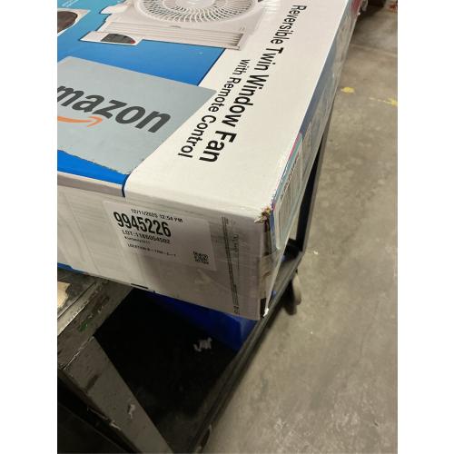 9 in. 3-Speed Expandable Reversible Twin Window Fan with Remote Control and Removable Cover and Bug Screen