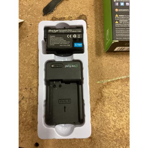 Digipower - EN-EL15 Digital Camera Battery & Charger kit, Replacement for Nikon EN-EL15 Battery Pack - Black