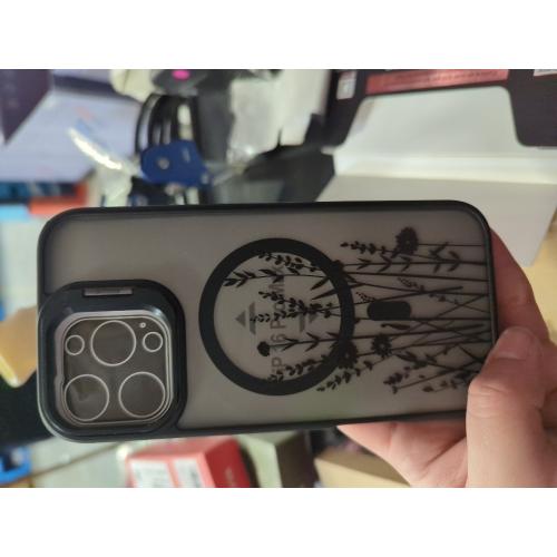 OOK Magnetic for iPhone 16 Pro Max Case [Compatible with MagSafe] Black Wild Flower Slim Translucent Matte for iPhone 16 Pro Max Camera Lens Protection Cover, Wild Flower (6.9)