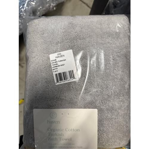 Haven Turkish Cotton Bath Towel in Harbor Mist Grey - set of 2