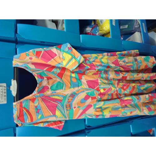 Size L/XL MUSUMI Women's Dress Allover Print Tie Neck Ruffle Hem Dress Beahala (Color : Orange,