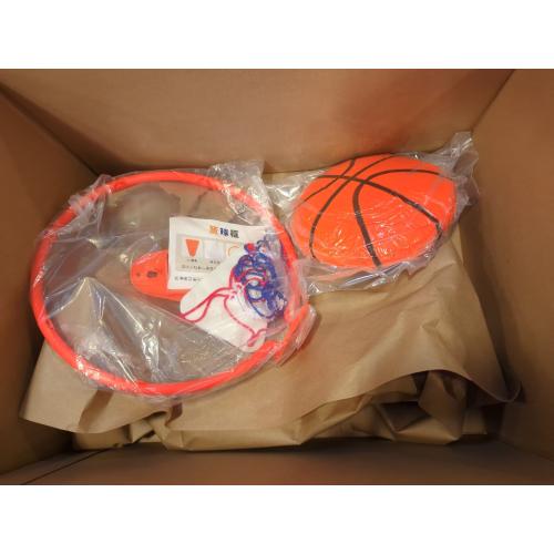 Orange Silent Basketball and Hoop Set, Indoor Basketball Hoop for Kids and Toddlers, Quiet Basketball Dribbling No Noise, Mini Foam Basketball for Door or Wall Mounted, Indoor Dribble and Shoot(Wired Orange)