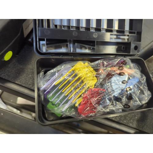 Wahl Clipper Genuine Secure-Fit™ Attachment Guard Organization Kit with Color Pro Colored Hair Clipper Guide Combs, 14 Piece Premium Storage Kit Hair Clippers, Multicolor - 3291-100