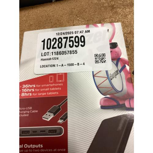 Carregador Portátil Energizer UE10044BK Power Bank 10.000mAh Micro USB USB-C - Preto