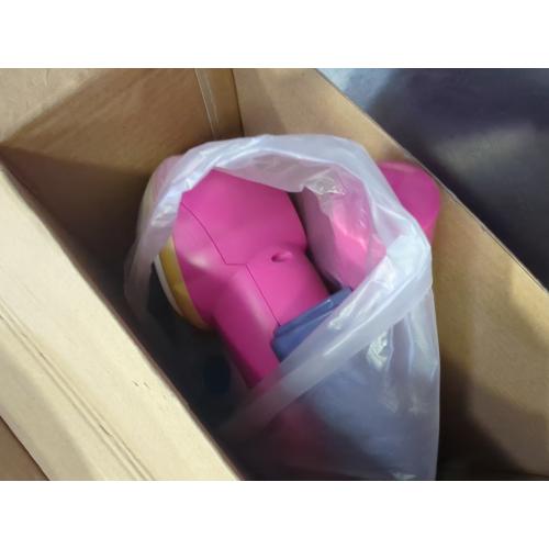 Karaoke Machine with Stand, Sing Along Microphone for Kids, Musical Toy with Flashing Stage Lights and Pedals for Fun Sound Effects, Pink