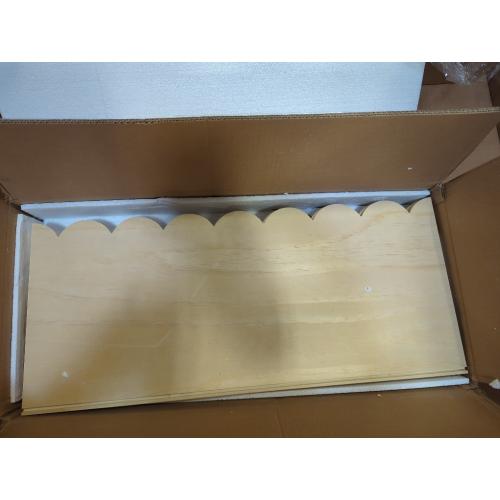 Tan CAALMA Scalloped Book Shelf – Montessori Bookshelf – Wooden 3-Tier Toddler Bookshelf, Front Facing Bookcase for Nursery, Playroom, Kids Room or Classroom