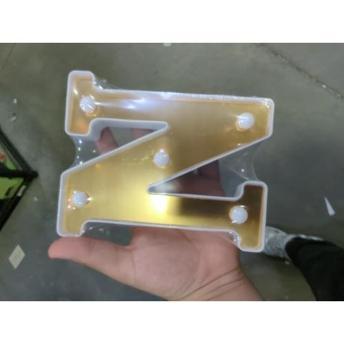LED Gold Glitter Marquee Light Up Letters Battery Operated Letter-N,