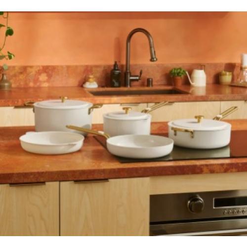 Our Place 8-piece Essentials Ceramic Nonstick Cookware Set MISSING THE BIG POT WITH LID ONLY 6 PIECE SET