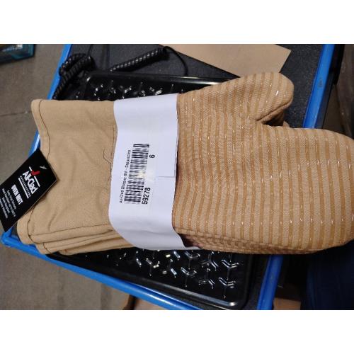 All-Clad Premium Silicone Oven Mitt: Heat Resistant to 500 Degrees - 100% Cotton & Silicone, 14x7 Pot Holder for Kitchen and Barbeque, (6-Pack), Cappuccino