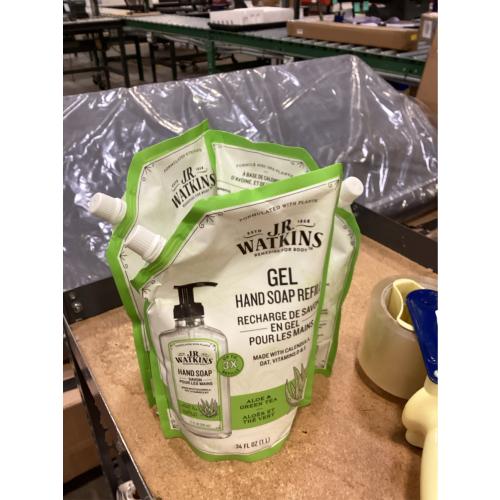 J.R. Watkins Aloe Green Tea Gel Hand Soap Refill - Case of 3/34 fz