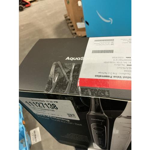 AquaSonic Elite Duo Rechargeable Electric Toothbrush Set – ADA Accepted, 5 Modes, 2 Travel Cases, 16 Brush Heads (Black/White)