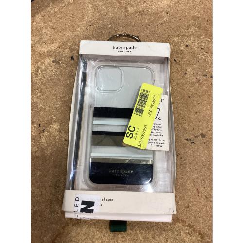 kate spade new york Defensive Hardshell Case (1-PC Comold) for iPhone 11 Pro, Park Stripe Gold Foil/Black/Cream/Cream Bumper/Clear