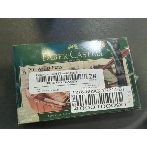 Faber-Castell Art & Graphic Pitt Artist Pen Brush India Ink Pen, Classic, Wallet Of 8, For Art, Craft, Drawing, Sketching, Home, School, University, Colouring