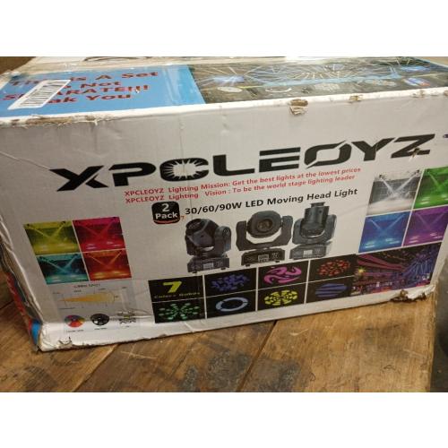 Stage Lights Moving Head Lights 8 Gobos 8 Colors 11 Channels 60W Spotlights DMX 512 with Sound Activated for Wedding DJ Party Stage Lighting 2PCS