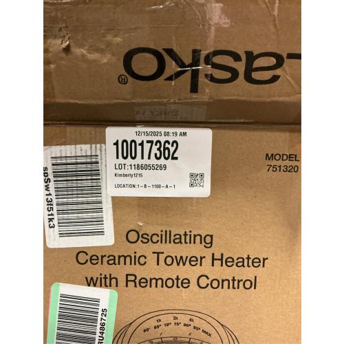 Lasko 150 sq ft Electric Ceramic Tower Heater