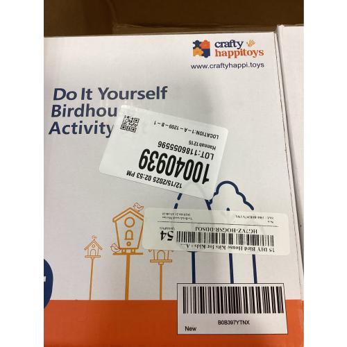 Birdhouse Kit - 15 Unfinished Wood Bird Houses for Children to Paint - Wood Craft Project Kits for Kids - Wooden Arts & Craft for Girls & Boys