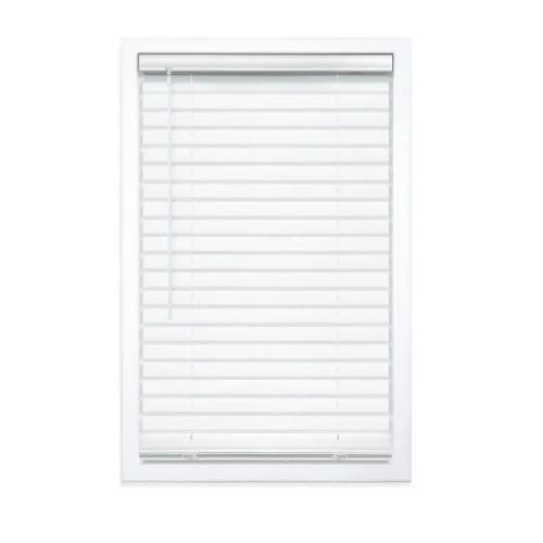 White Cordless Room Darkening Vinyl Blinds with 2 in. Slats
