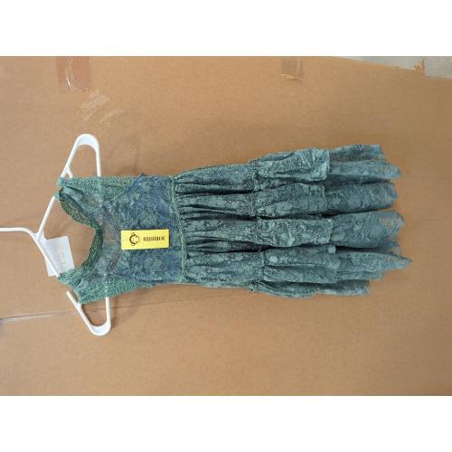 Green Size 4 BIBIHOU Girls Kids Lace Back Full-Length Backless Tulle Party Holiday Formal Flower Girl Dress
