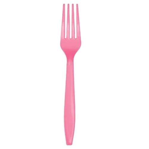 Elegant Bright Pink Plastic Forks