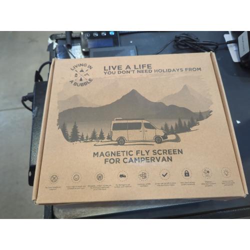 Living in a Bubble Van Bug Screen for Standard Roof Mercedes Benz Sprinter and Ford Transit, Universal Size Rear Door Flyscreen Mosquito Net, Center Zipper Closure