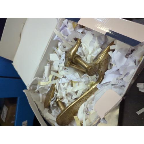 eSplanade - Designer Pair of Brass Door Handles (2 pcs) | Handle-Sets | Door Decor | Brass Door Pulls - Peacock Shaped (10 Inches)