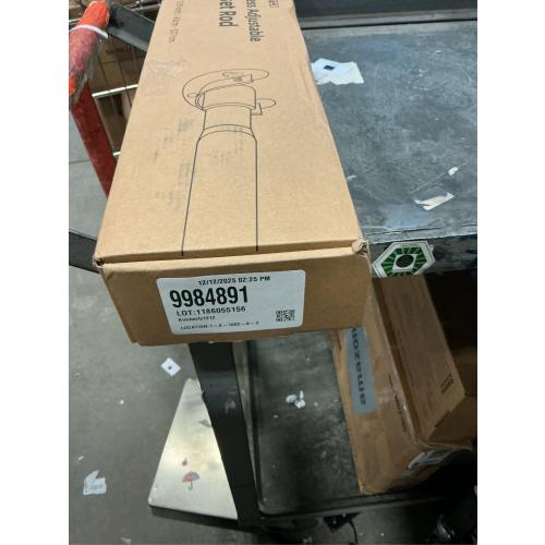 Closet Rods for Hanging Clothes, 17 to 129 Inches Stepless Adjustable Metal Closet Rod, 1.3 Inches Heavy Duty Clothes Hanging Rod for Closet Wardrobes Laundry RV, Black