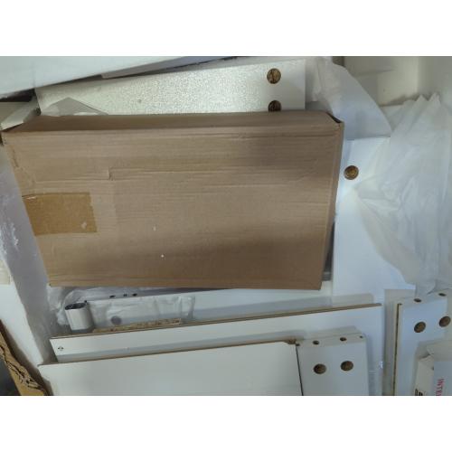 White 2 Glass Door Cabinet With 3 Drawers