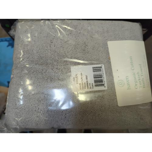 Haven Turkish 2pc Cotton Bath Towel in Harbor Mist Grey