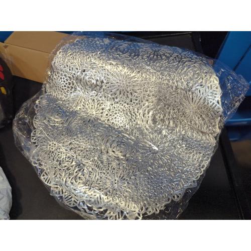 Vinyl  for Dinner Table Set of 6 Metallic Plastics color silver
