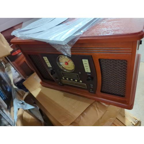 Victrola Aviator Signature Bluetooth Record Player, Mahogany - 1