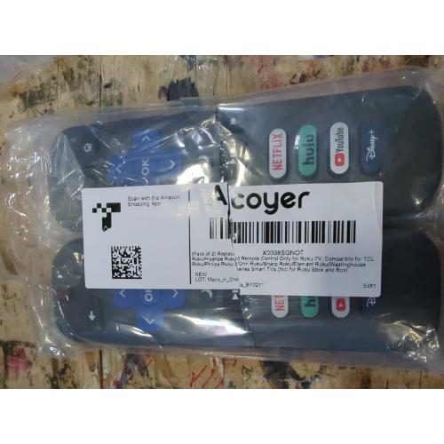 (Pack of 2) Replacement Remote Control Only for Roku TV, Compatible for TCL Roku/Hisense Roku/Onn Roku/Sharp Roku/Element Roku/Westinghouse Roku/Philips Roku Smart TVs (Not for Roku Stick and Box)