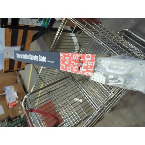 WHITE Retractable Safety Baby Gate or Mesh Dog Gate,Durable Portable Mesh Retractable Gate,Easy to Use for Stairs, Doorways, Hallways, Indoor, Outdoor, 33.5 Tall, Extends to 55 Wide,White