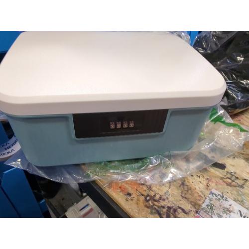 Lockable Storage Container Bin, 9L Capacity Combination Lockable Storage Box Heavy Duty Plastic Trunk with Lock for Office School Home Files Document Organizer (Grey) (White) (Blue)