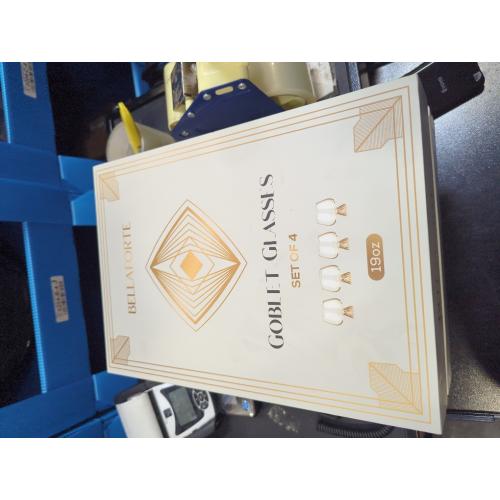 4 Pack Clear BELLAFORTE Goblet Cocktail Glasses, Brandy Glass, Cognac Cups | Set of 4 | 19 oz, Modern Clear Glassware for Gin Tonic, Aperol Spritz, Premium Borosilicate Glass - Idea Gift for Cocktail Lover