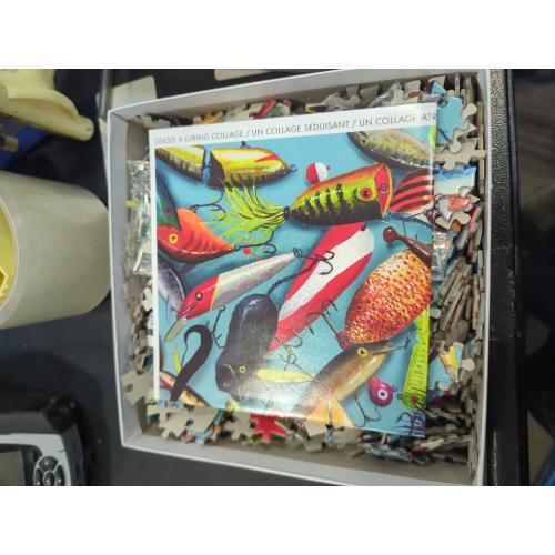 1000PC Fish hook Buffalo Games 1000-Piece a Luring Collage Interlocking Jigsaw Puzzle for Adults Ages 14