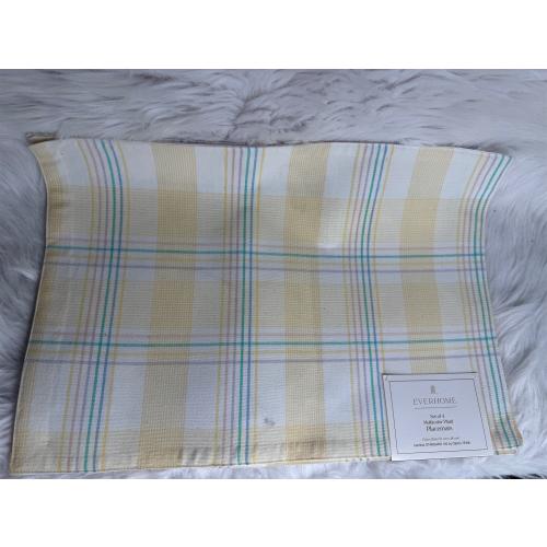 EVERHOME Set of 4 Multicolor Plaid Placemats