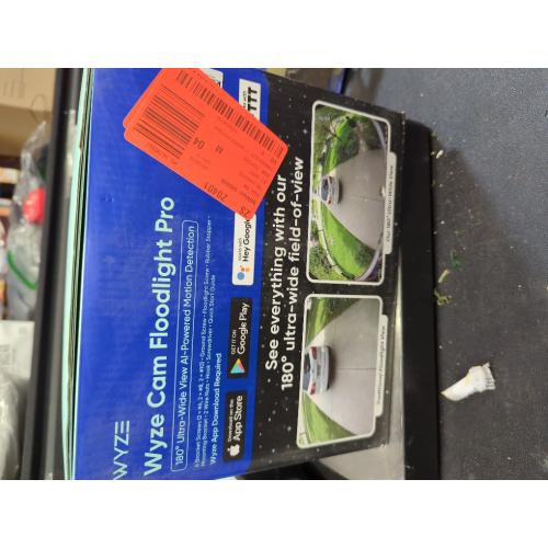 Wired Outdoor Wi-Fi Floodlight Pro Home Security Camera with 2K Resolution and App Control, Works with Alexa and Google