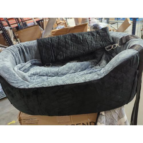 Dog Car Seat for Medium Dogs Up to 50 lbs, Pet Booster Seat for Cars SUVs and Trucks, Travel Dog Bed with Safety Strap, Thick Cushion, Non-Slip Base, Washable and Portable(Black/Gray