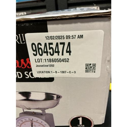 MARLIZ 11 lb/ 5Kg Mechanical Food Scale for Kitchen| Analog Scale with 2 Bowls Grams and Ounces |balanza di cocina Food Weight Scales red| Meat Scale Small Kitchen Scale