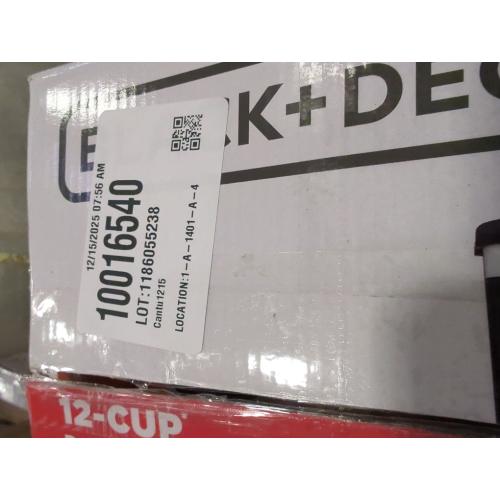 BLACK DECKER 12-Cup Digital Coffee Maker, Programmable, Washable Basket Filter, Sneak-A-Cup, Auto Brew, Water Window, Keep Hot Plate, Black