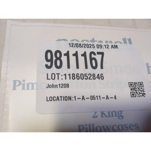 Set of 2 Size King Color beige Nestwell Pima Cotton Sateen 500-Thread-Count King Pillowcases in Birch Stripe (Set of 2)