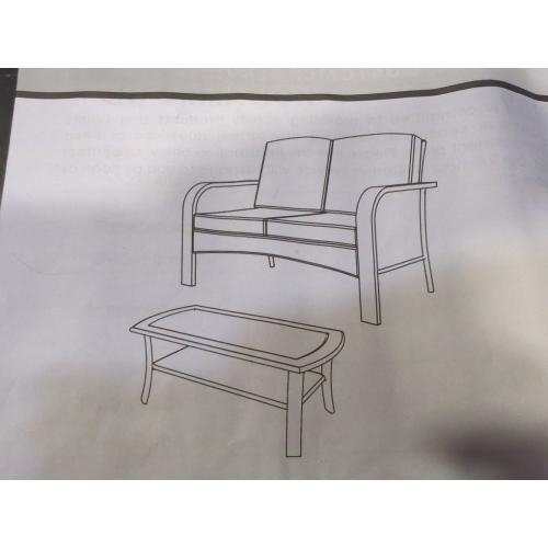 Outdoor Sofa With Glass Table Gray and Blue