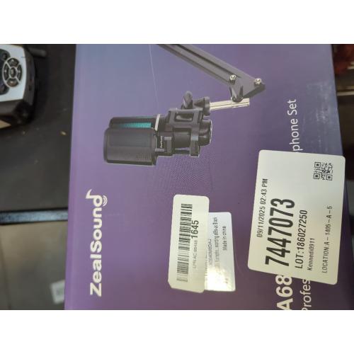 BLACK ZealSound Gaming USB Microphone,Noise Cancellation Condenser mic,RGB Microphone with Mute,Gain,Monitoring,Boom Arm,Pop Filter for Phone,PC,Computer,PS4,PS5,Mac,Streaming,Podcast,Twitch,YouTube,Discord